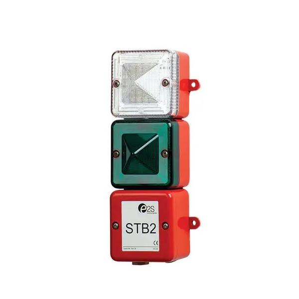 STB2DCAA0A1R-024LRLA E2S STB2DCAA0A1R-024LRLA LED Alarm Tower STB2DCR 24vDC [red] with RED & AMBER LED Elements